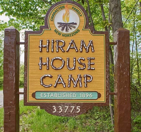 camp sign Hiram House Camp Sign