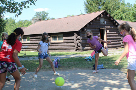 Children playing with a ball